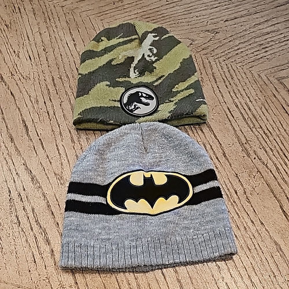 Boys beanie bundle 2-5T batman and Dinosaur